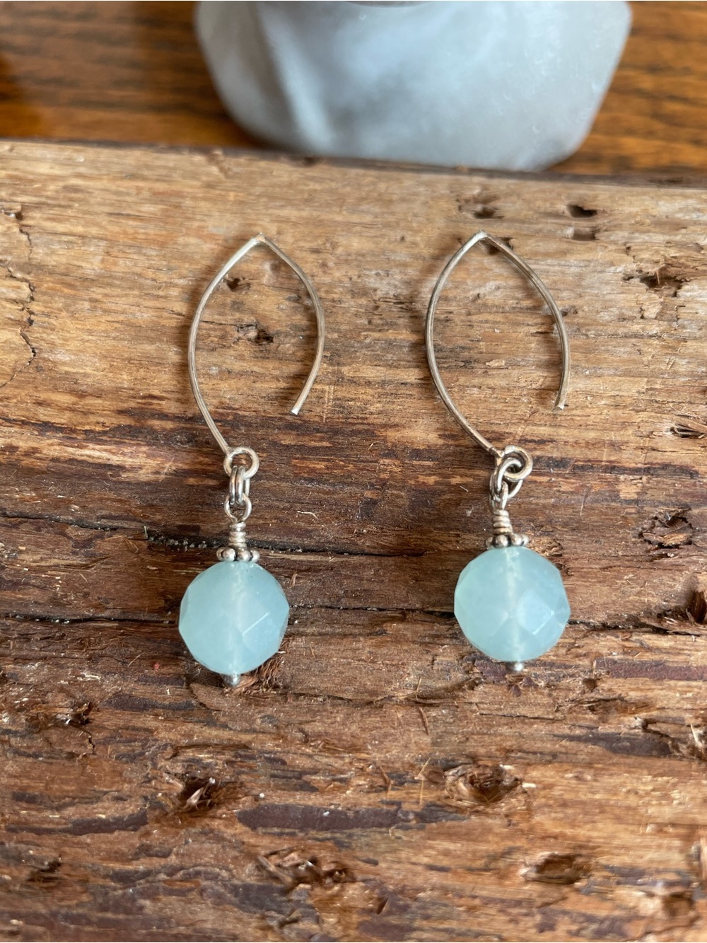 Faceted Aquamarine Bead Drop Earrings - Women's Jewelry